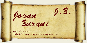 Jovan Burani vizit kartica